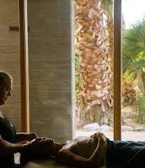 Couple enjoying a therapeutic massage at Two Bunch Palms Spa.